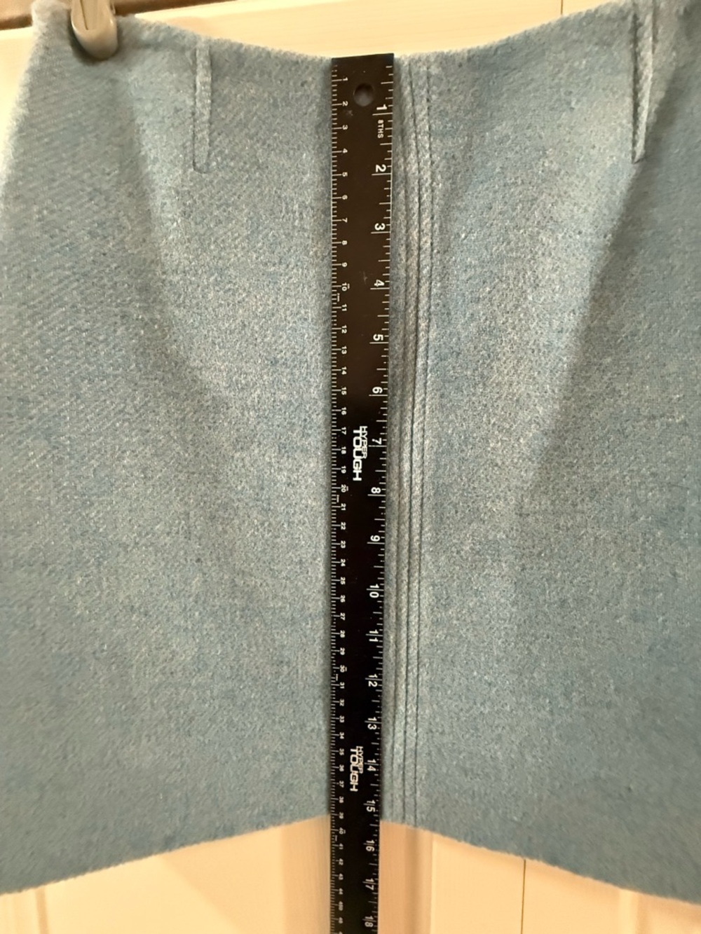 Ganni Blue Wool Blend Mini Skirt EU 34 US 2 A-Line Quiet Luxury Minimalist - Picture 10 of 14
